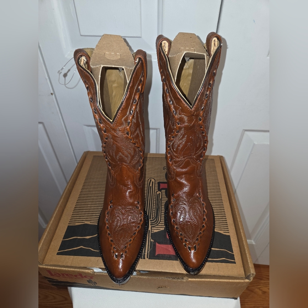 Brown Leather Western Boots